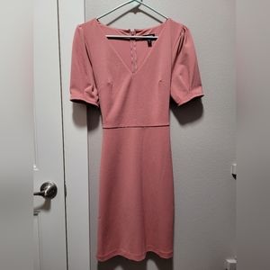 Express rose puff sleeve dress S